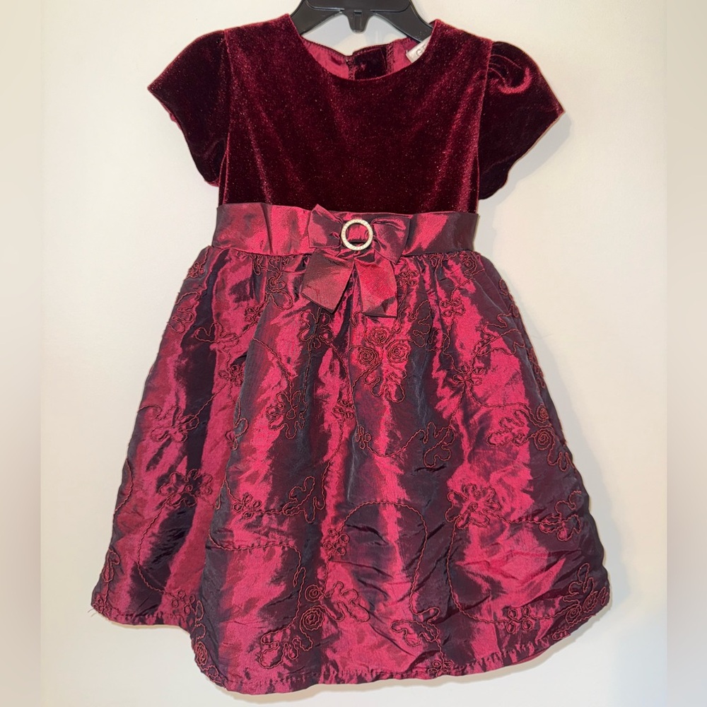 GEORGE 3T Burgundy Velvet Dress